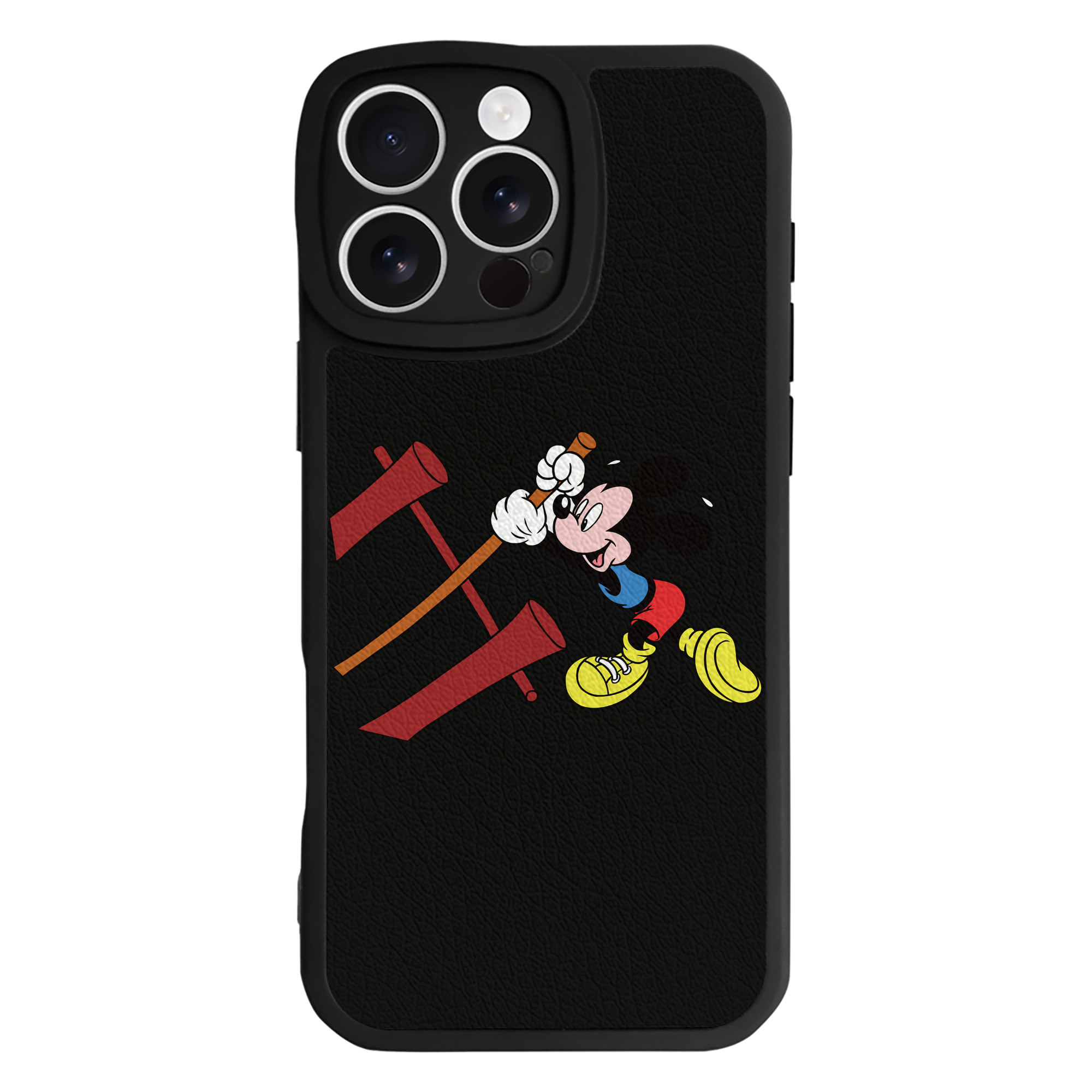 （画像用） ミッキーマウス Mickey Mouse 【iPhone 16シリーズ対応】シリコンスマホケース（レザー調） 材質：シリコン